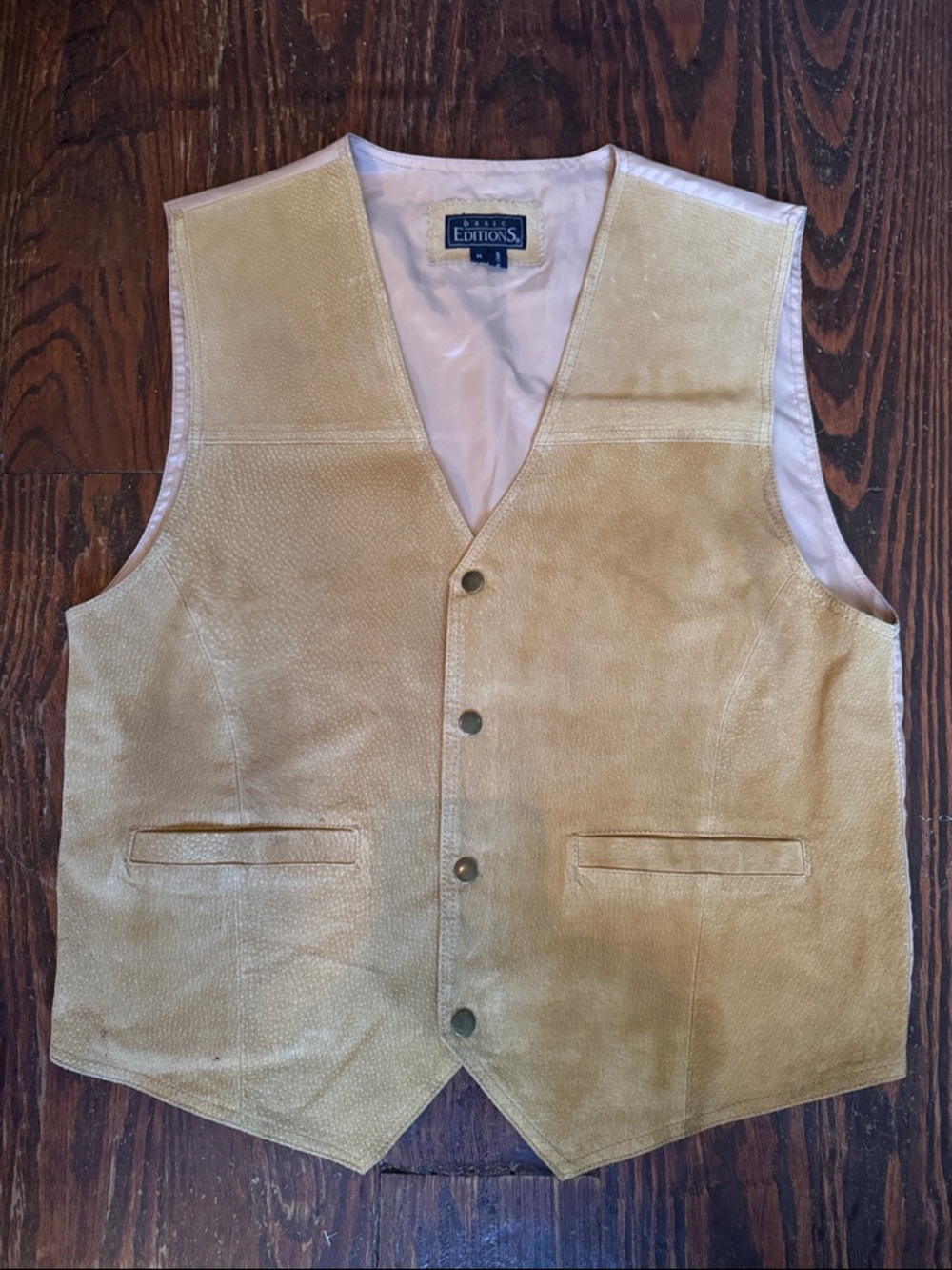 Vintage Basic Editions Men's Genuine Leather Tan Vest